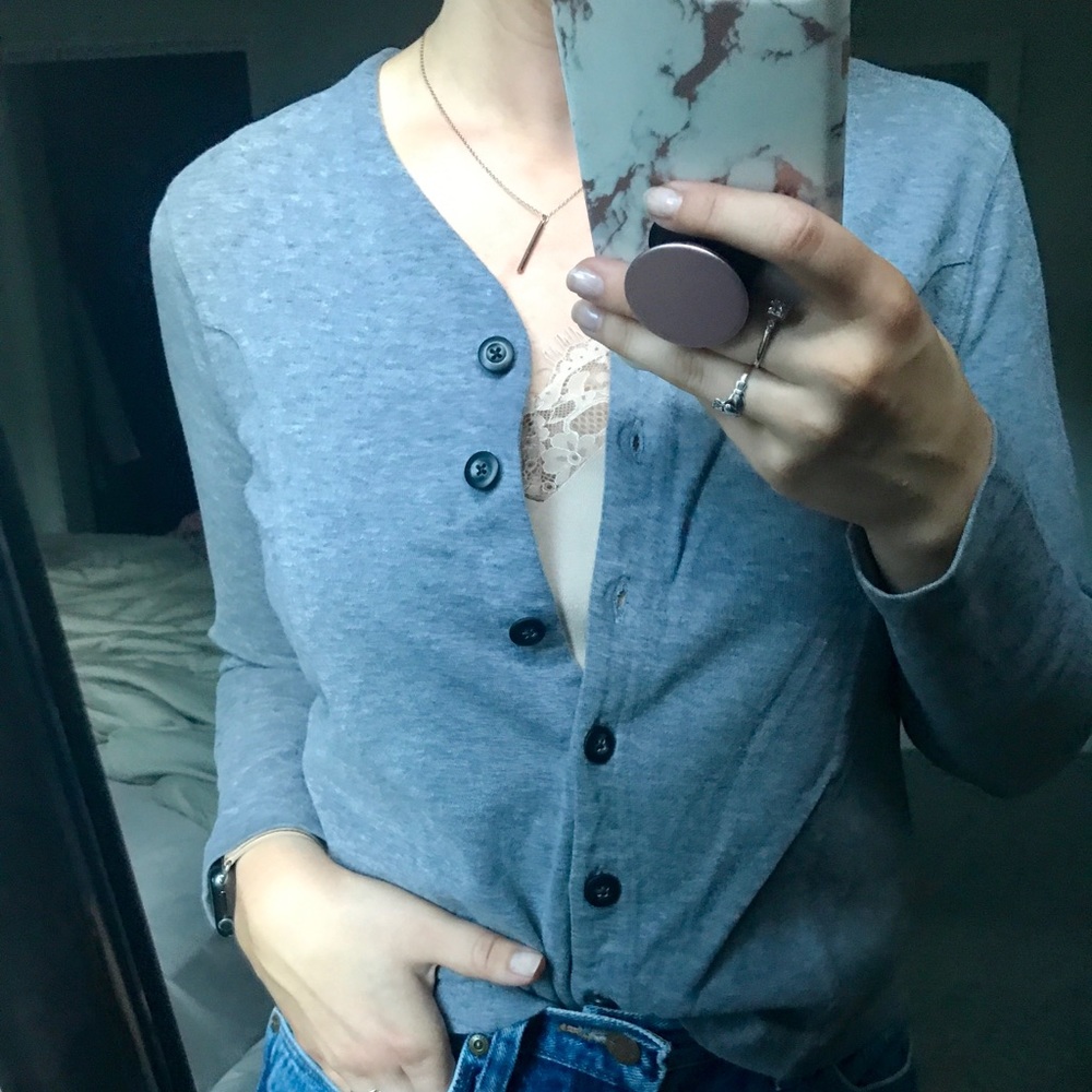 L.L. Bean Gray Cardigan Sweater